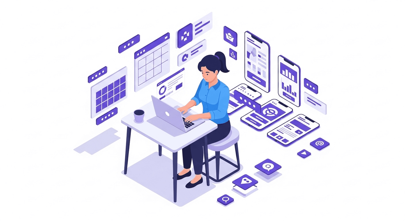 Small business website UI transformation showing improved design